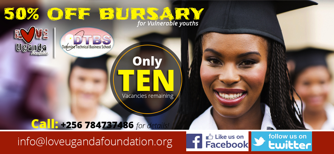 The 50% OFF bursary for vulnerable youths from Love Uganda Foundations and Datamine Technical School